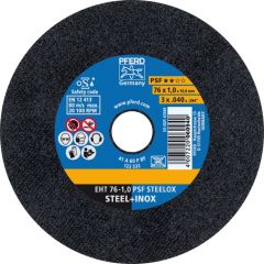Pferd 69198287 Petit disque à tronçonner EHT 76x1.0x10 mm ligne droite SG STEELOX pour acier / acier inoxydable
