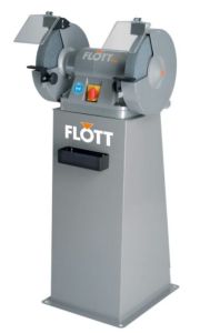 Flott 317775 TS 250 SD P Meuleuse d'établi 400 Volt 250 mm avec support de machine, bouton d'arrêt d'urgence et frein