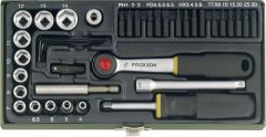 Proxxon 23070 Jeu de clés à douilles avec embouts 1/4" 39 pièces