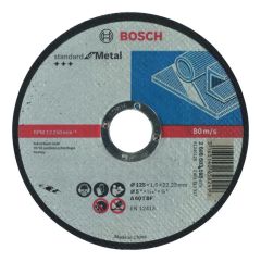 Bosch Blauw Accessoires 2608603165 Doorslijpschijf recht Standard for Metal A 60 T BF, 125 mm, 22,23 mm, 1,6 mm - 1