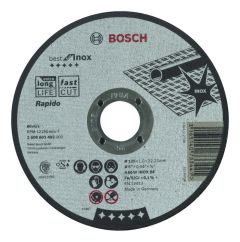 Bosch Blauw Accessoires 2608603492 Doorslijpschijf recht Best for Inox - Rapido A 60 W INOX BF, 125 mm, 1,0 mm - 1