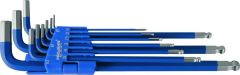 Projahn 3613 Jeu de clés en L, hexagonales, version longue, bleu 1.5 - 10 mm, 9 pièces
