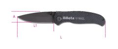 Beta 017780089 Couteau pliant 1778SCL avec finition carbone doux, lame en acier trempé. En cas