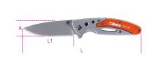 Beta 017780018 1778V18 couteau pliant, manche en aluminium - dans son étui