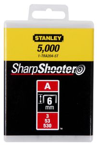 Stanley 1-TRA204-5T Agrafes 6mm Type A - 5000 pièces