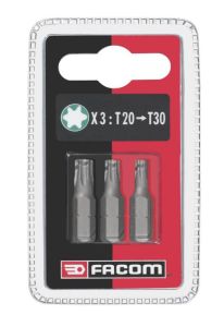 Facom EX12.J3 Embouts de vis 1/4 Torx® T20-25-30 3 pièces