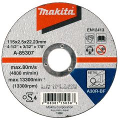 Makita Accessoires A-85307 Disque à tronçonner Métal 115 x 22,2 mm 1 pièce