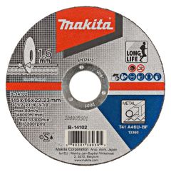 Makita Accessoires B-14102 Disque à tronçonner Métal 115 x 22,2 mm 10 pièces