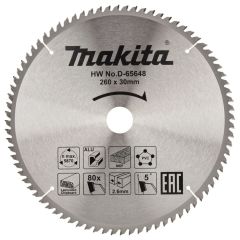 Makita Accessoires D-65648 Lame de scie à tronçonner TCG 260 x 30 x 2,6 mm T80