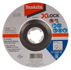 Makita Accessoires E-00393 Disque abrasif X-LOCK 125x6.0x22.23mm acier