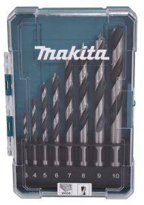 Makita Accessoires D-77257 Jeu de forets à bois en spirale 8 pièces
