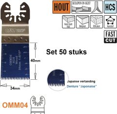 CMT OMM04-x50 Lame de scie multi-usages (dents japonaises) pour bois 34 mm 50 pièces