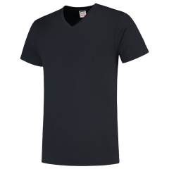 101005Navy 101005 - T-shirt marine col V, coupe étroite