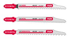 Flex-tools Accessoires 490008 Jeu de lames de scie sauteuse pour bois, métal et démontage JS 75 Pro Set 3 pièces