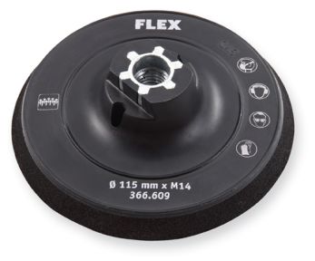 Flex-tools Accessoires 503754 Tampon à dos velcro 115 mm en forme de bol