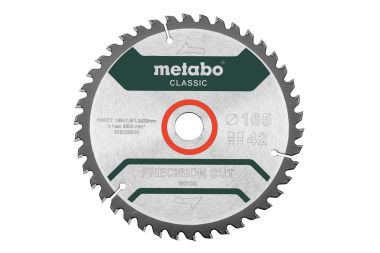 Metabo Accessoires 628026000 Lame de scie Precision Cut Wood Classicl 165 x 20 Z42 WZ 5°