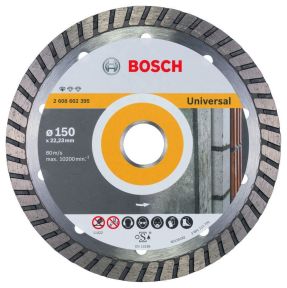 Bosch Bleu Accessoires 2608602395 Disque de coupe diamanté Standard pour Universal Turbo 150 x 22,23 x 2,5 x 10 mm