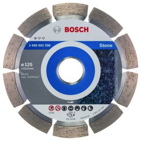 Bosch Bleu Accessoires 2608602598 Disque de coupe diamanté standard pour la pierre 125 x 22,23 x 1,6 x 10 mm