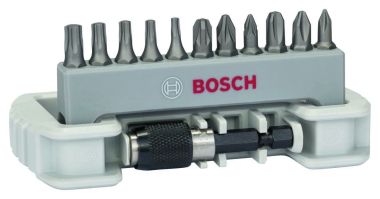 Bosch Bleu Accessoires 2608522129 'Jeu d''embouts de tournevis en 11 pièces, y compris porte-embouts PH1 ; PH2 ; PH3 ; PZ1 ; PZ2 ; PZ3 ; T10 ; T15 ; T20 ; T25 ; T30 ; 25 mm'