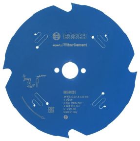 Bosch Bleu Accessoires 2608644122 Lame de scie circulaire en carbure Fibre ciment Expert 165 x 20 x 4T