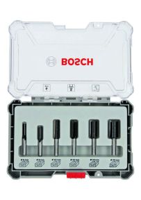 Bosch Bleu Accessoires 2607017465 Jeu de toupies droites 6 pièces avec queue de 6 mm