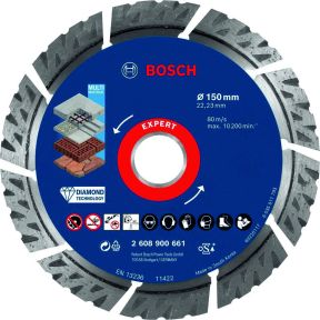 Bosch Bleu Accessoires 2608900661 Disque diamanté Expert MultiMaterial 150 x 22,23 x 2,4 x 12 mm