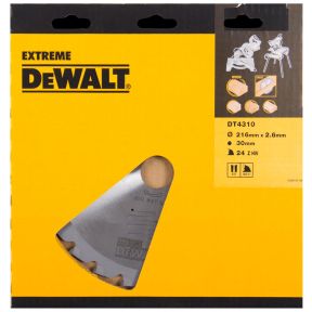 DeWalt Accessoires DT4310-QZ DT4310 Lame de scie HM 216 x 30 x 24T Denture alternée négative 5Â°.