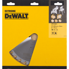 DeWalt Accessoires DT4321-QZ DT4321 Lame de scie HM 250 x 30 x 30T denture alternée, positive 10°.