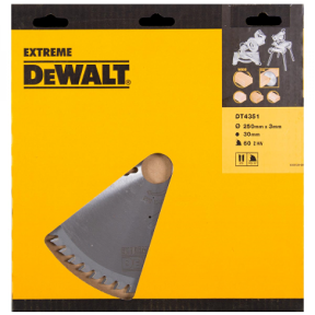 DeWalt Accessoires DT4351-QZ DT4351 HM Lame de scie 250 x 30 x 60T Denture alternee