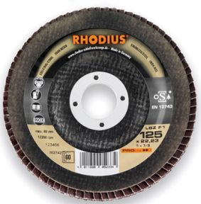 Rhodius 202742 LSZ F1 Disque à lamelles Acier/Inox 125 x 22,23 mm K60