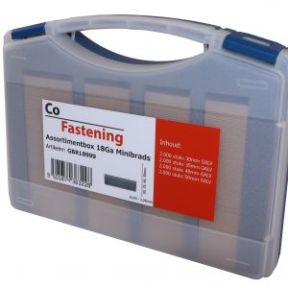 Co-Fastening GBR18999 Assortiment box Minibrads spijker 18Ga gegalvaniseerd - 30/35/40/50 mm