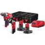 Milwaukee 4933478824 M12 FPP2AW-402P Powerpack M12FPD Perceuse à percussion + LED M12 TLED lampe 12V 4.0Ah - 1