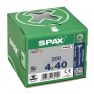 SPAX 0191010400403 Vis universelle, 4 x 40 mm, 200 pièces, tête fraisée, T-STAR plus T20, 4CUT, WIROX - 3
