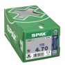 SPAX 0191010400703 Vis universelle 4 x 70 mm, filetage partiel, tête fraisée, T-STAR plus T20 - 100 pièces - 3