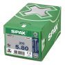 SPAX 0191010500805 Vis universelle 5 x 80 mm, filetage partiel, tête fraisée, T-STAR plus T20 - 200 pièces - 2