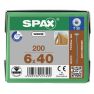 SPAX 0251010600405 HI.FORCE, 6 x 40 mm, 200 pièces, Full thread, Tête de disque, T-STAR plus T30, 4CUT, WIROX - 1