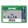 SPAX 1081010350163 Vis universelle 3.5 x 16 mm, Plein filet, Tête fraisée, Phillips Z2 - 200 pièces - 1