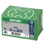 SPAX 1081010350203 Vis universelle, 3,5 x 20 mm, Filetage total, Tête fraisée, Cruciforme Z2, 4CUT, WIROX - 2