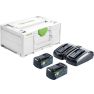 Festool Accessoires 577707 Kit d'énergie SYS 18V 2x5.0/TCL6 DUO- 2 x packs de batteries et chargeur duo dans un systainer. - 1