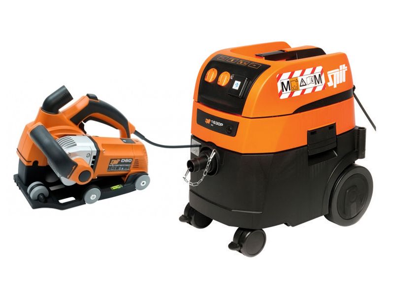 Spit 811223D D60 Rainureuse + AC1630PM Aspirateur + 2 lames de scie diamantées