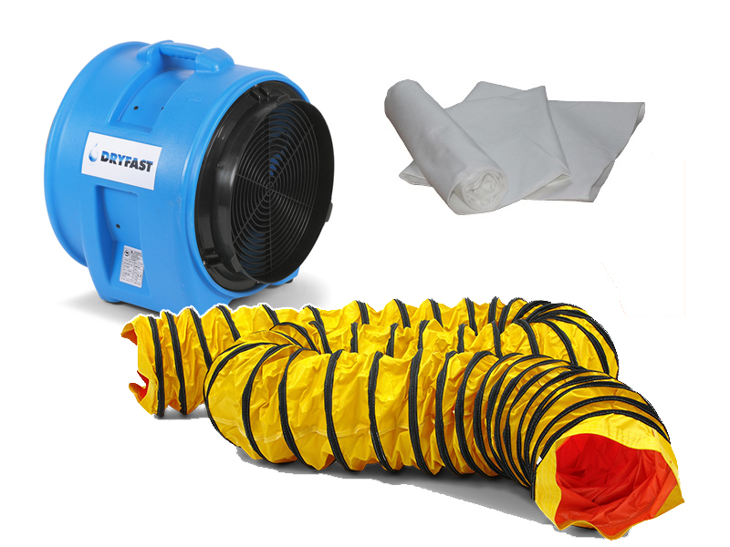 Dryfast DAF7500LSAU Ventilateur axial + 1 sac à poussière + 1 tuyau d'air 10 m
