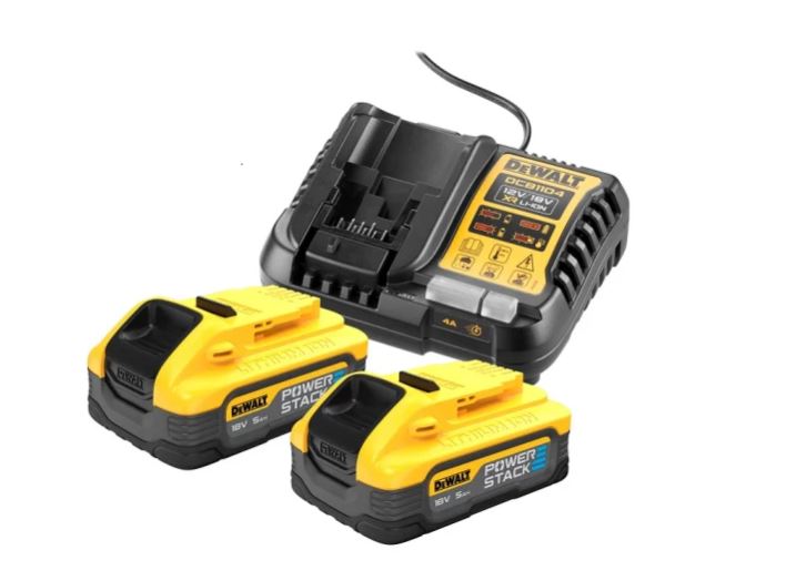 DeWalt Accessoires DCB1104H2-QW PowerStack Starter Kit - 2 x 18V XR 5.0Ah POWERSTACK batterie + DCB1104 chargeur