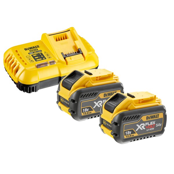 DeWalt Accessoires DCB118Y2-QW Kit de démarrage FlexVolt - 2 x batterie FlexVolt 54V 12.0Ah Li-Ion + chargeur rapide DCB118