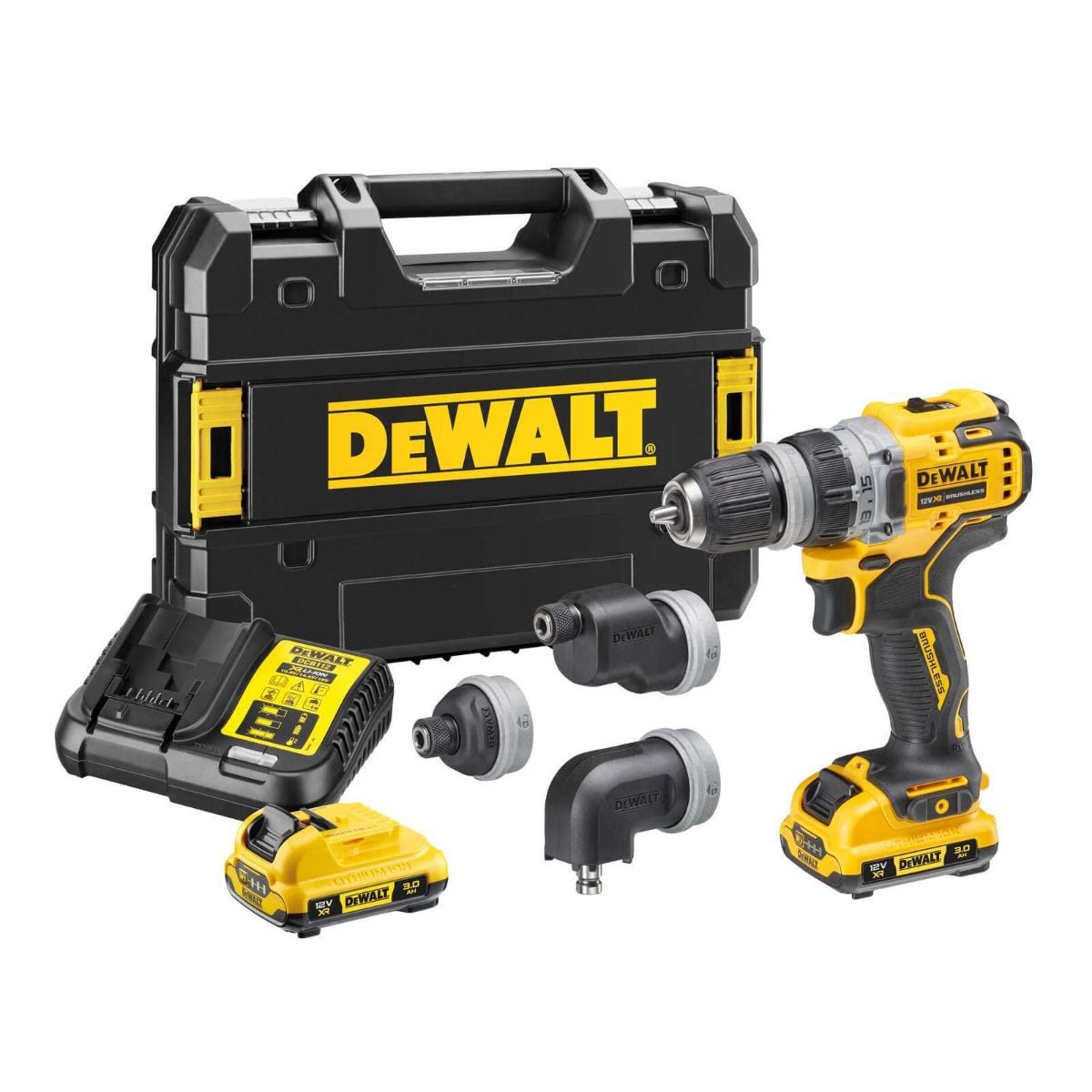DeWALT DCD703L2T-QW Perceuse-visseuse sans fil multitêtes 12 volts 3,0 AH Li-ion