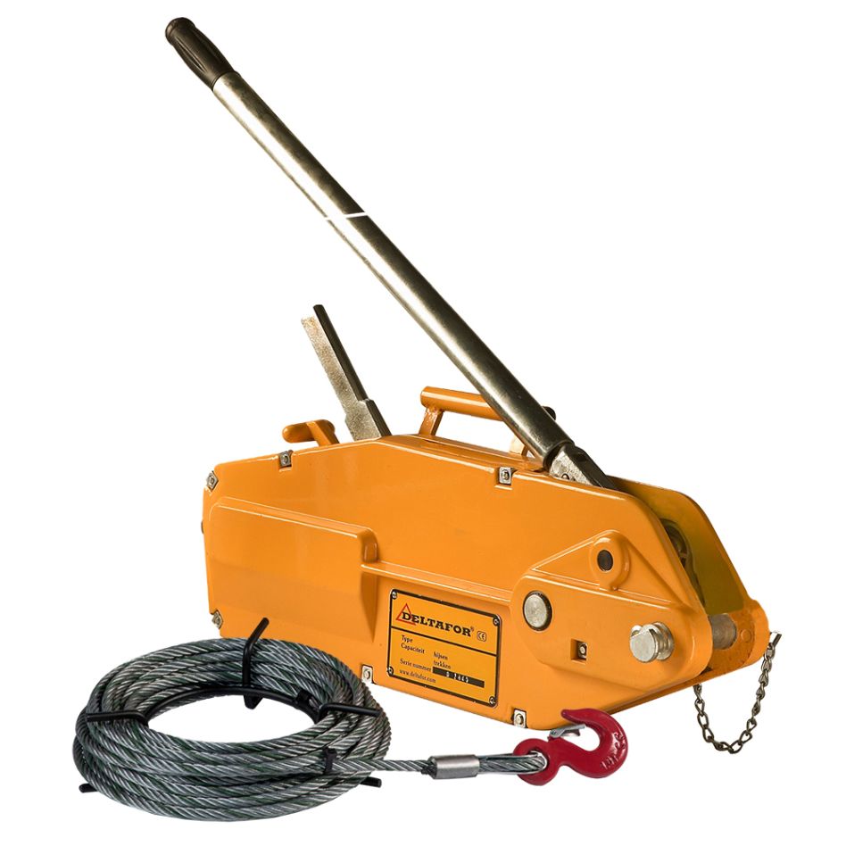 DELTAFOR SG.0.0250003202 Palan à câble boîtier en aluminium avec 20 mètres de câble en acier 3,2 tonnes