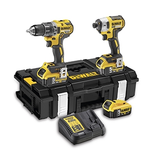 DeWALT DCK266P3-QW Comboset 18V 5.0Ah Li-Ion - DCD796 Marteau perforateur sans fil + DCF887 Perceuse à percussion + 3ème batterie