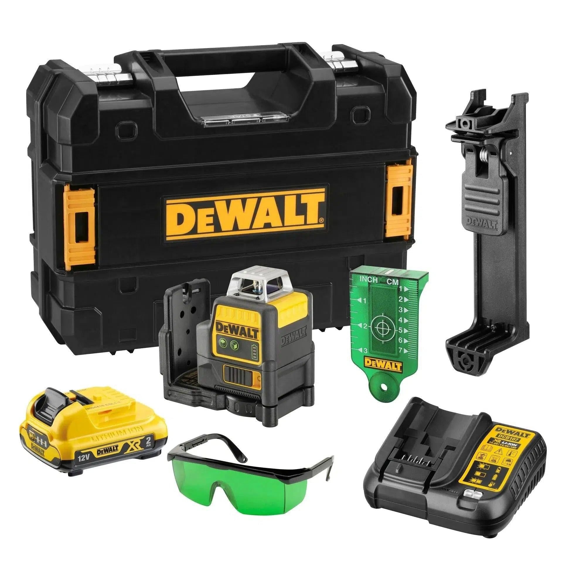 DeWalt DCE0811D1G-QW DCE0811D1G Laser croisé autonivelant 360 degrés à faisceau vert 10,8V 2,0Ah Li-Ion