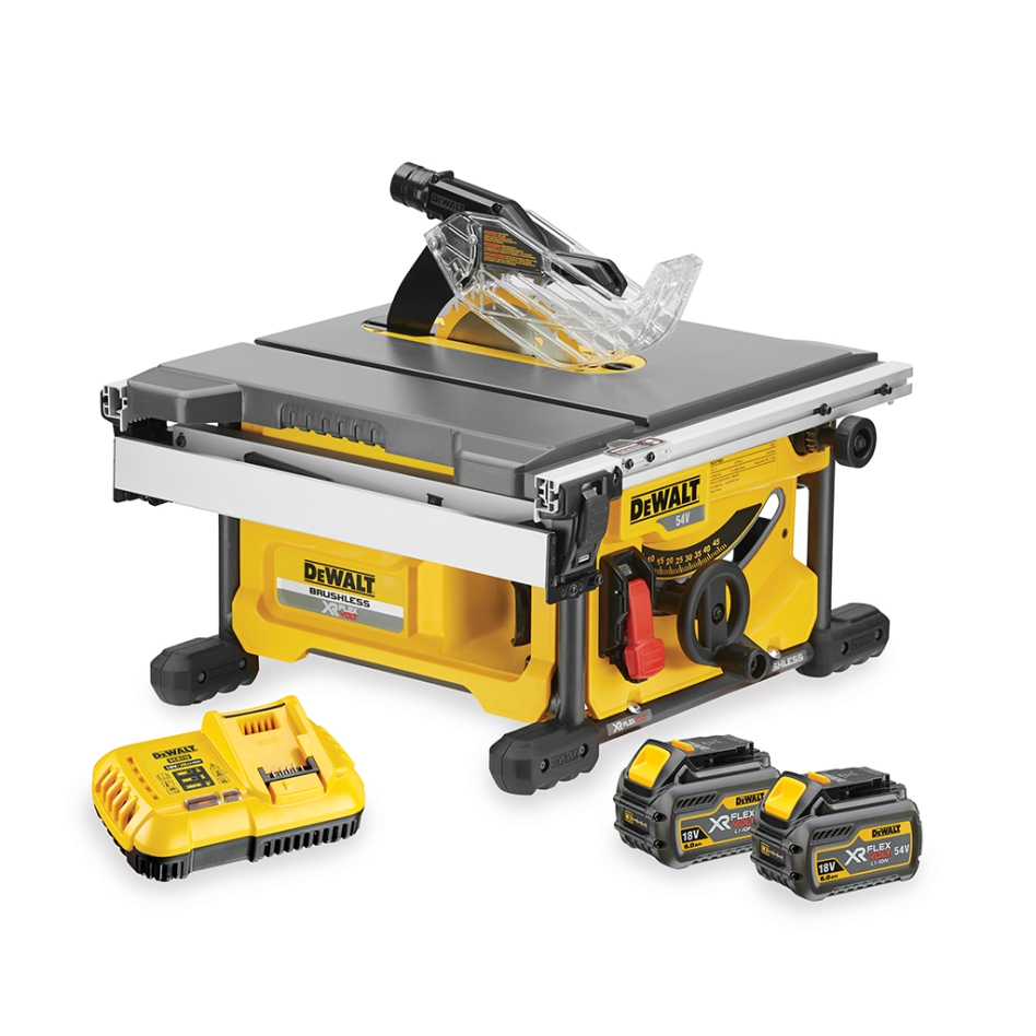 DeWalt DCS7485T2-QW Scie à table XR FLEXVOLT 54V 2Ah Li-Ion Brushless 210mm - 2 batteries