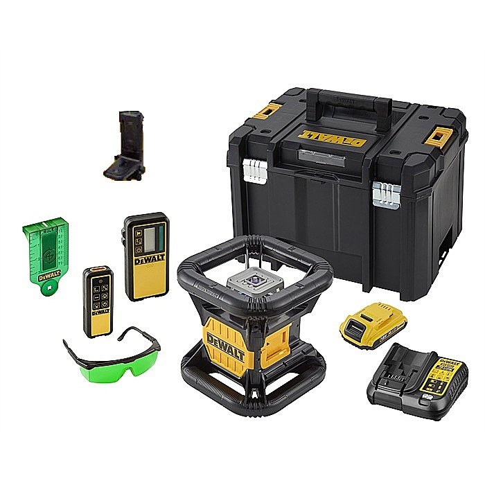 DeWALT DCE079D1G-QW Laser rotatif faisceau vert double pente XR 18V 2Ah Li-Ion