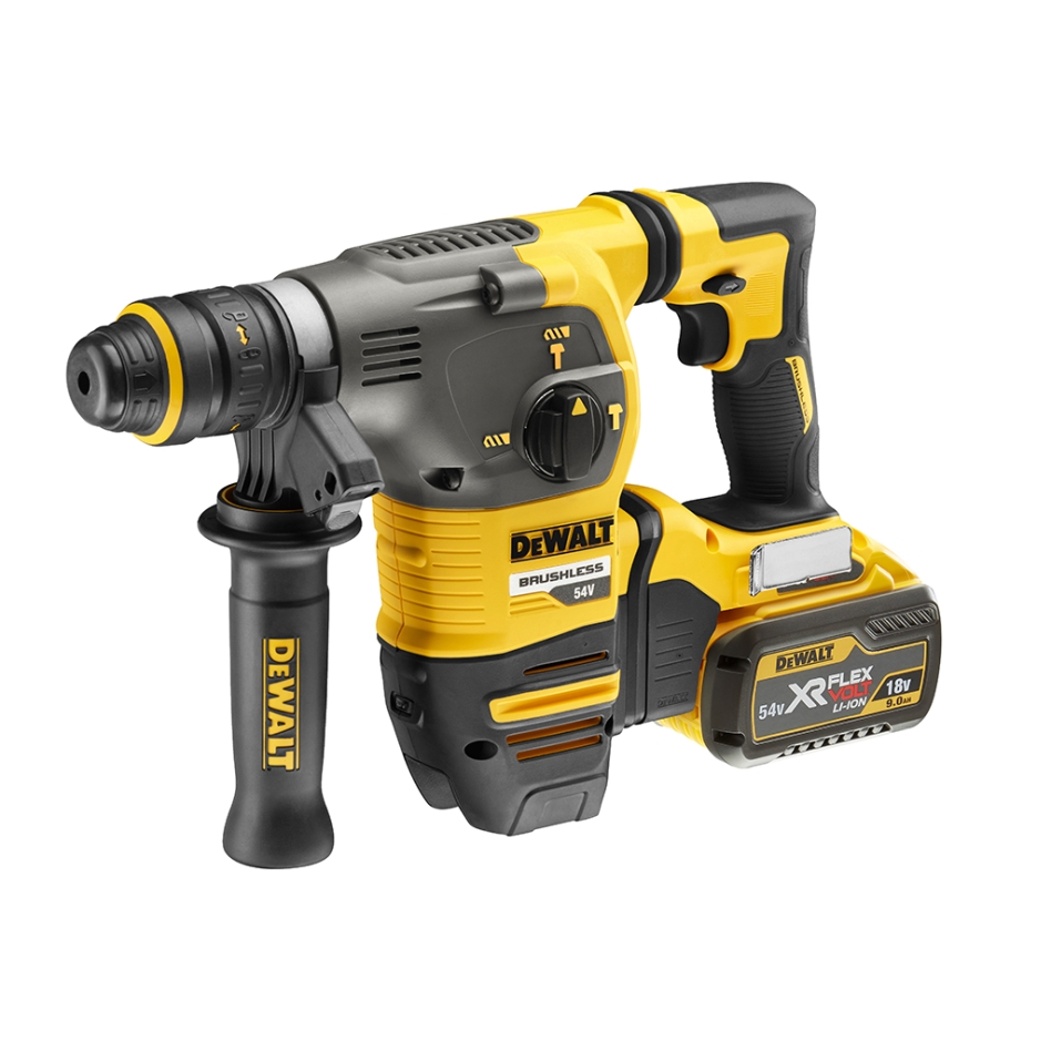 DeWalt DCH335X2-QW Marteau combiné sans fil SDS-Plus FlexVolt 54V 9.0Ah Li-Ion + D25304DH Extraction